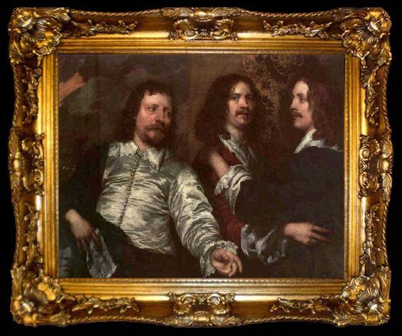 framed  William Dobson The Painter with Sir Charles Cottrell and Sir Balthasar Gerbier by William Dobson, ta009-2